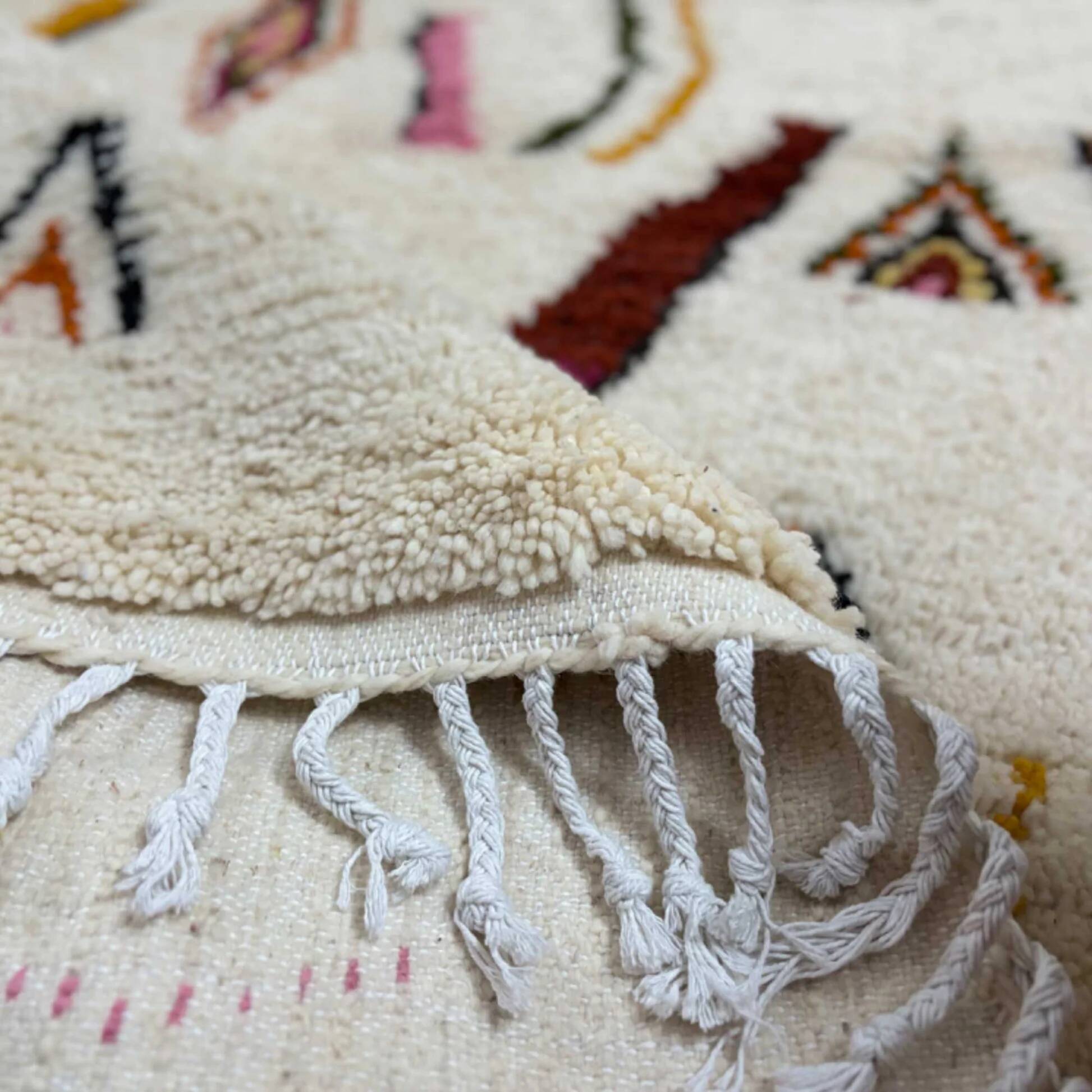 Beni Ouarain Berber Rug • Colorful Abstract Patterns