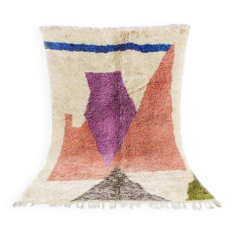 Handmade pure wool rug, traditional artisan, size 150 x 250 cm.