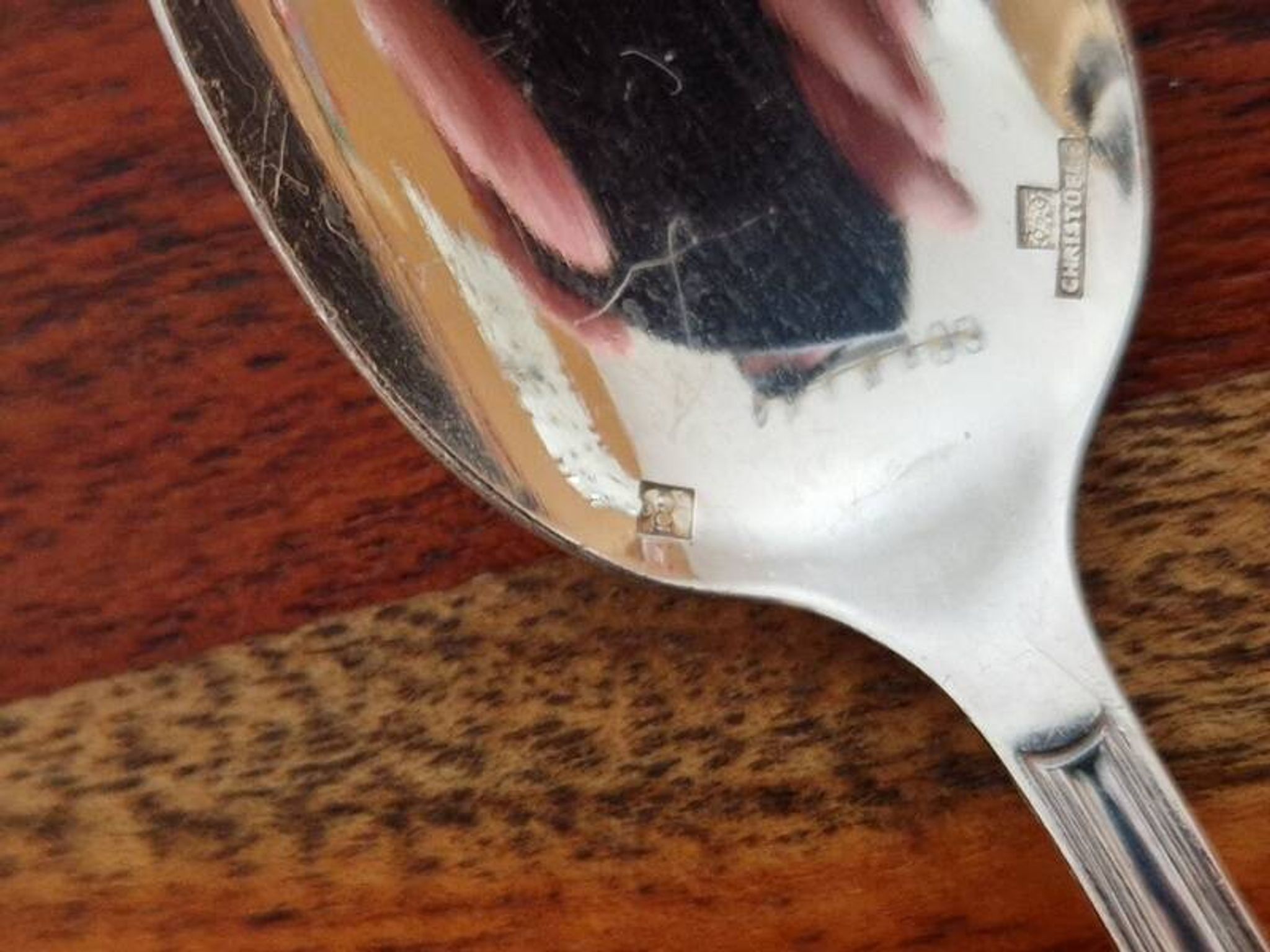 Christofle, Paris - Set of 9 small spoons (coffee) - Marot/Bérain model - in silver-plated metal