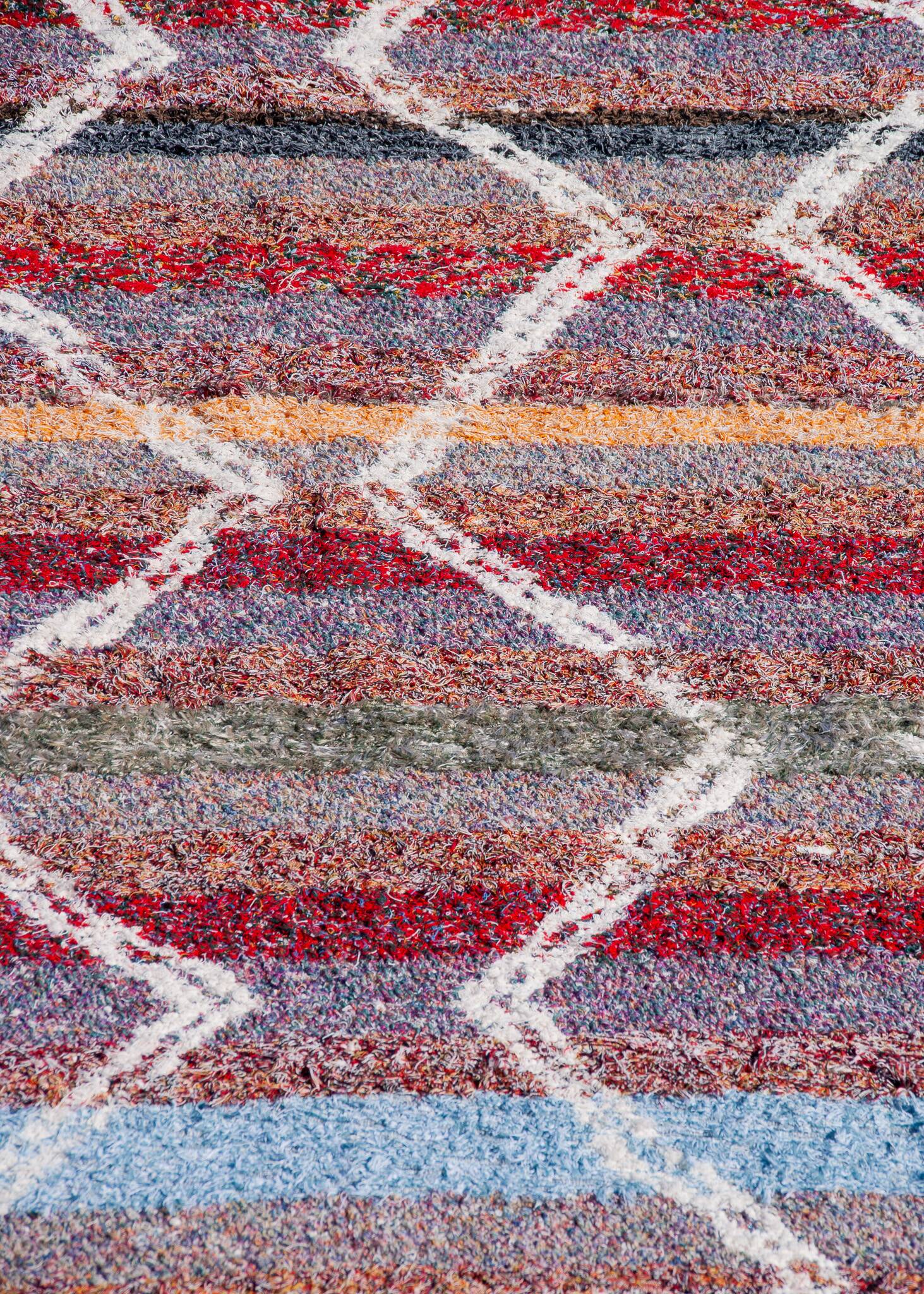 Recycled cotton handmade rug - Reversible - Multicolor