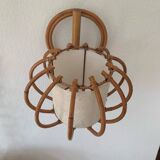 ▪️Lot Suspension Et Applique Osier Louis Sognot 50-60’s Bohème Chic Vintage