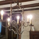 Lustre forgé ancien 6 feux