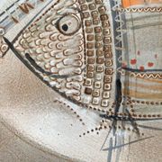 Large German ceramic plate with fish from the mid-century.