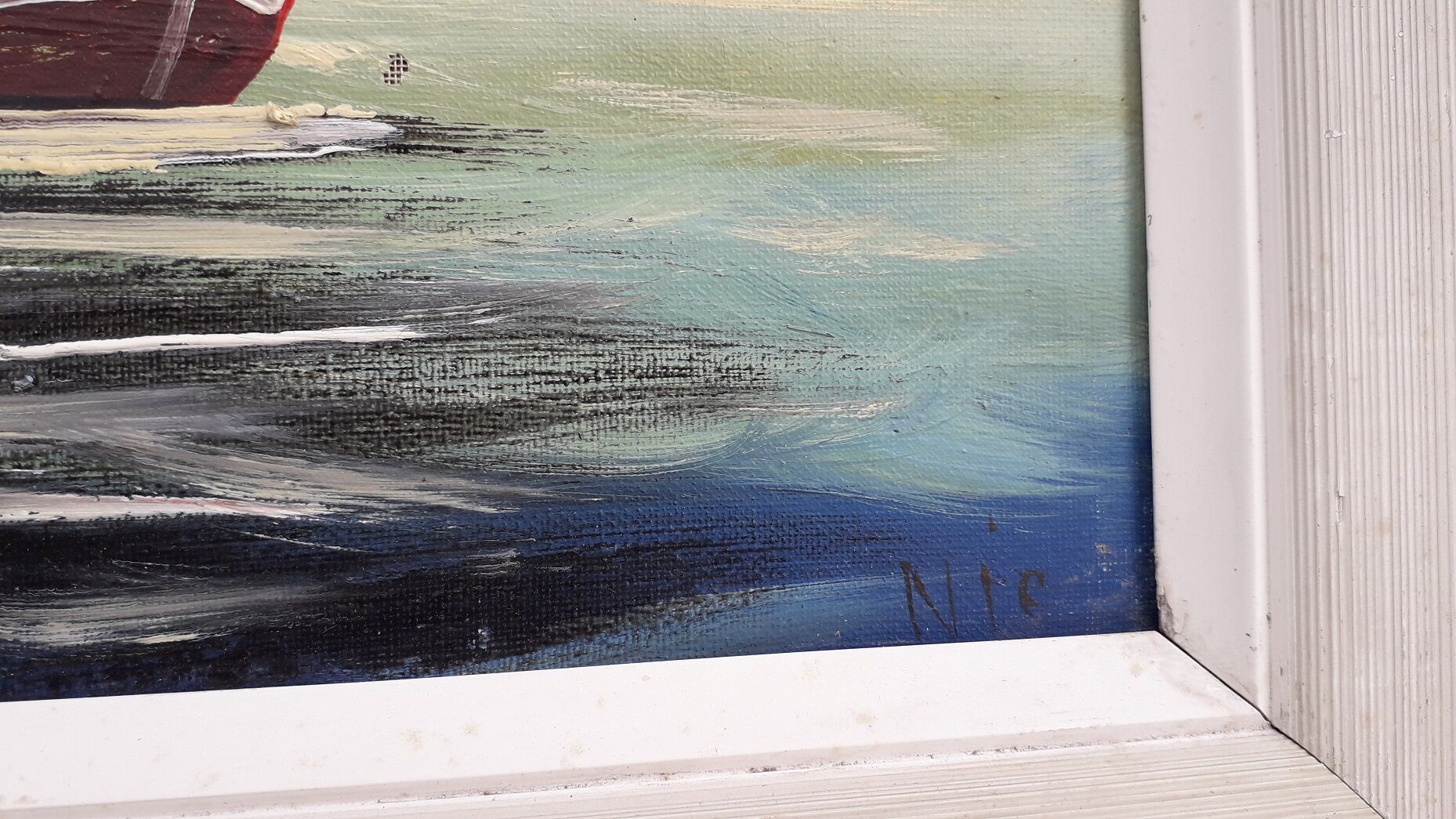 Signed marine painting