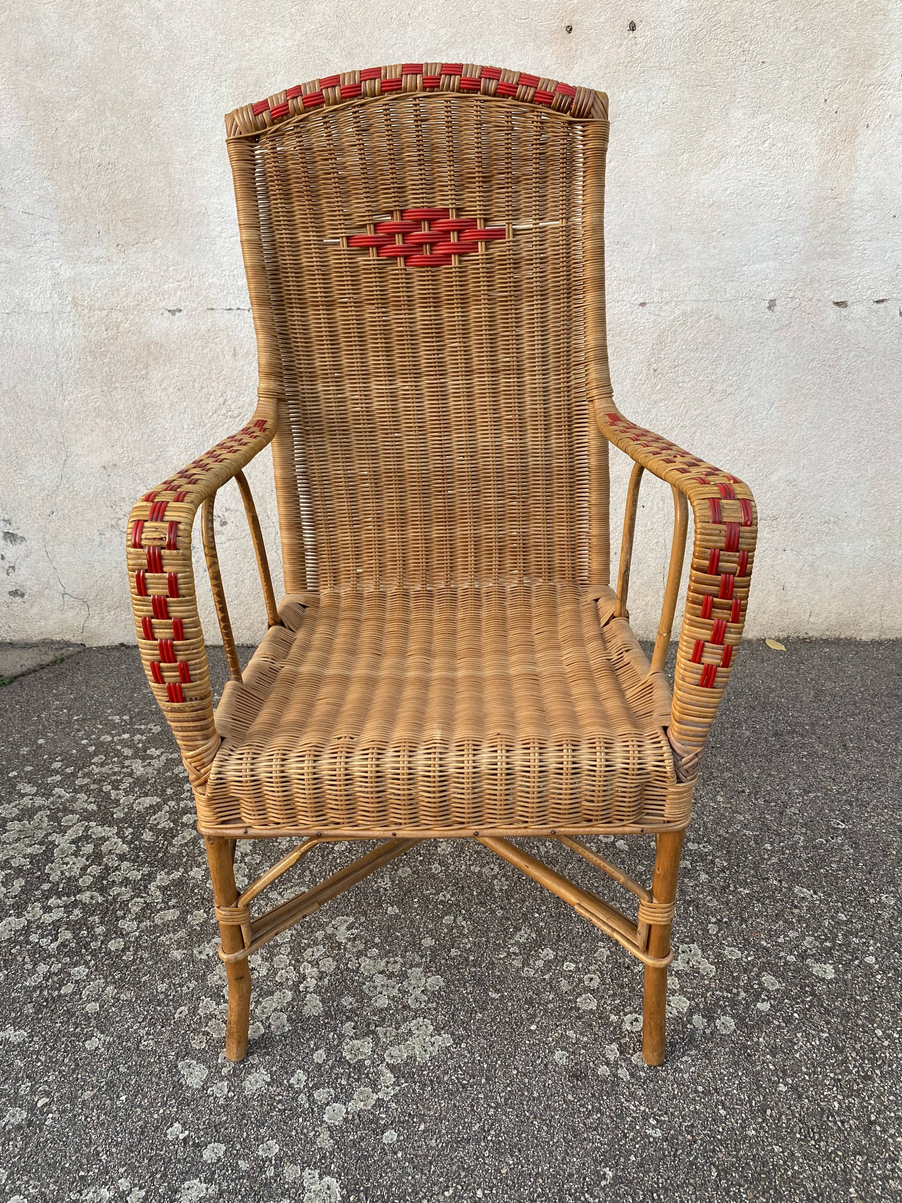 Vintage wicker armchair