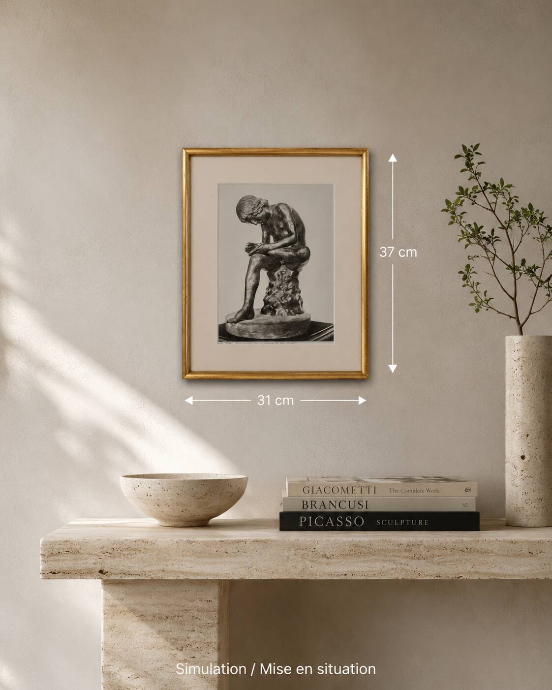 Photograph of Spinario Young man removing a thorn from his foot XXth 31 x 37 cm