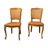 Pair of canned chairs