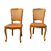 Pair of canned chairs