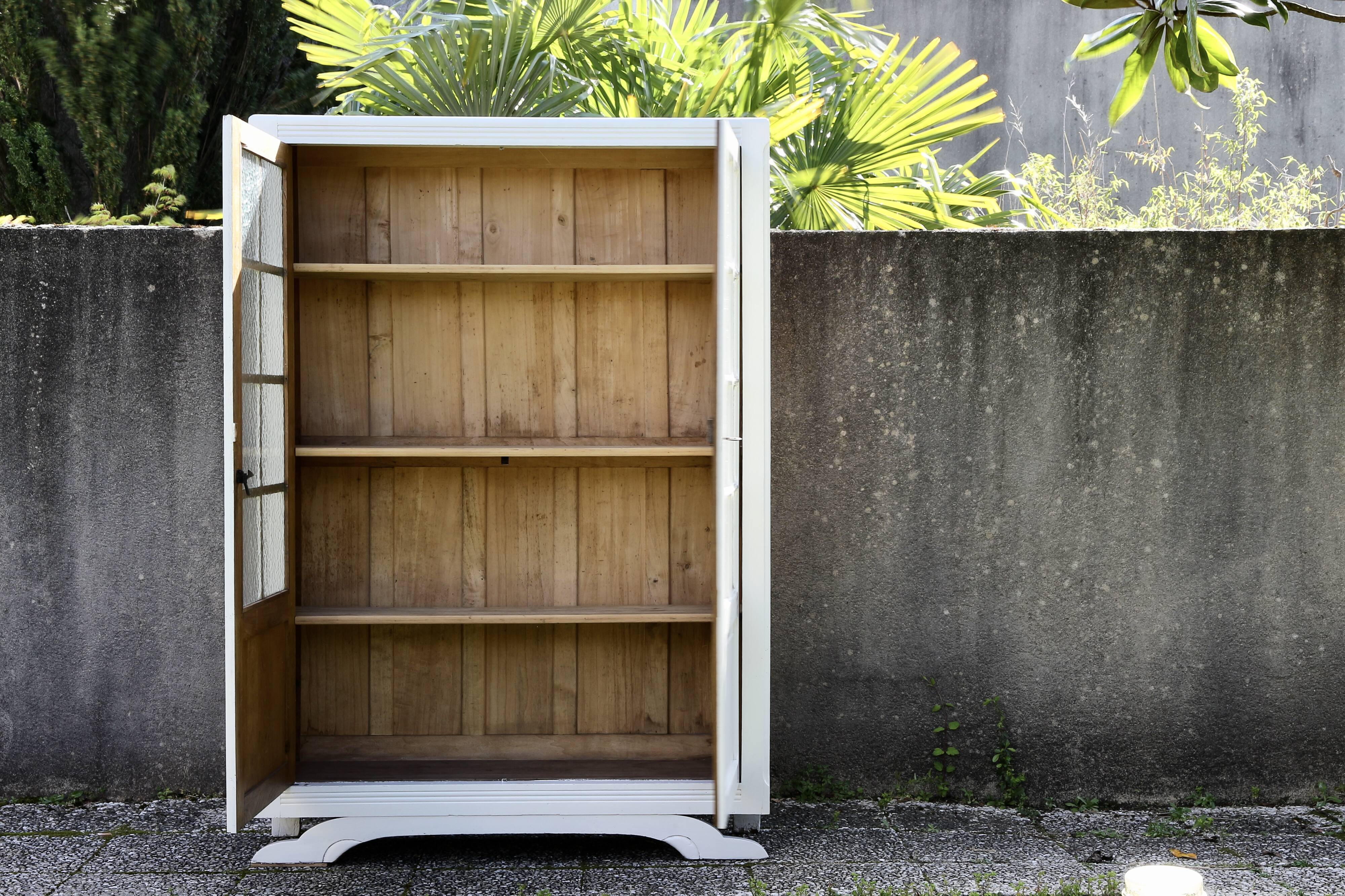Vintage glass-fronted Parisian wardrobe