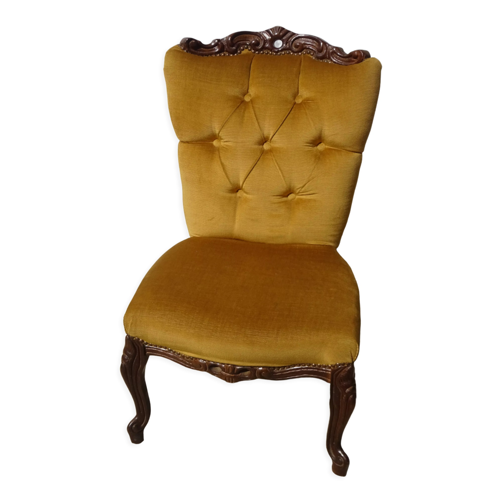 Golden yellow velvet armchairs
