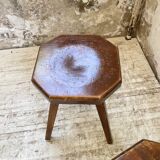 Pine stools with curved seat from the 50s