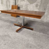 Scandinavian vintage telescopic extendable teak table 1970