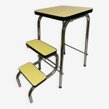 Vintage 3-step stool / step stool in yellow formica