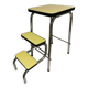Tabouret / marchepied 3 marches vintage en formica jaune