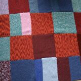 Plaid patchwork hand-knitted