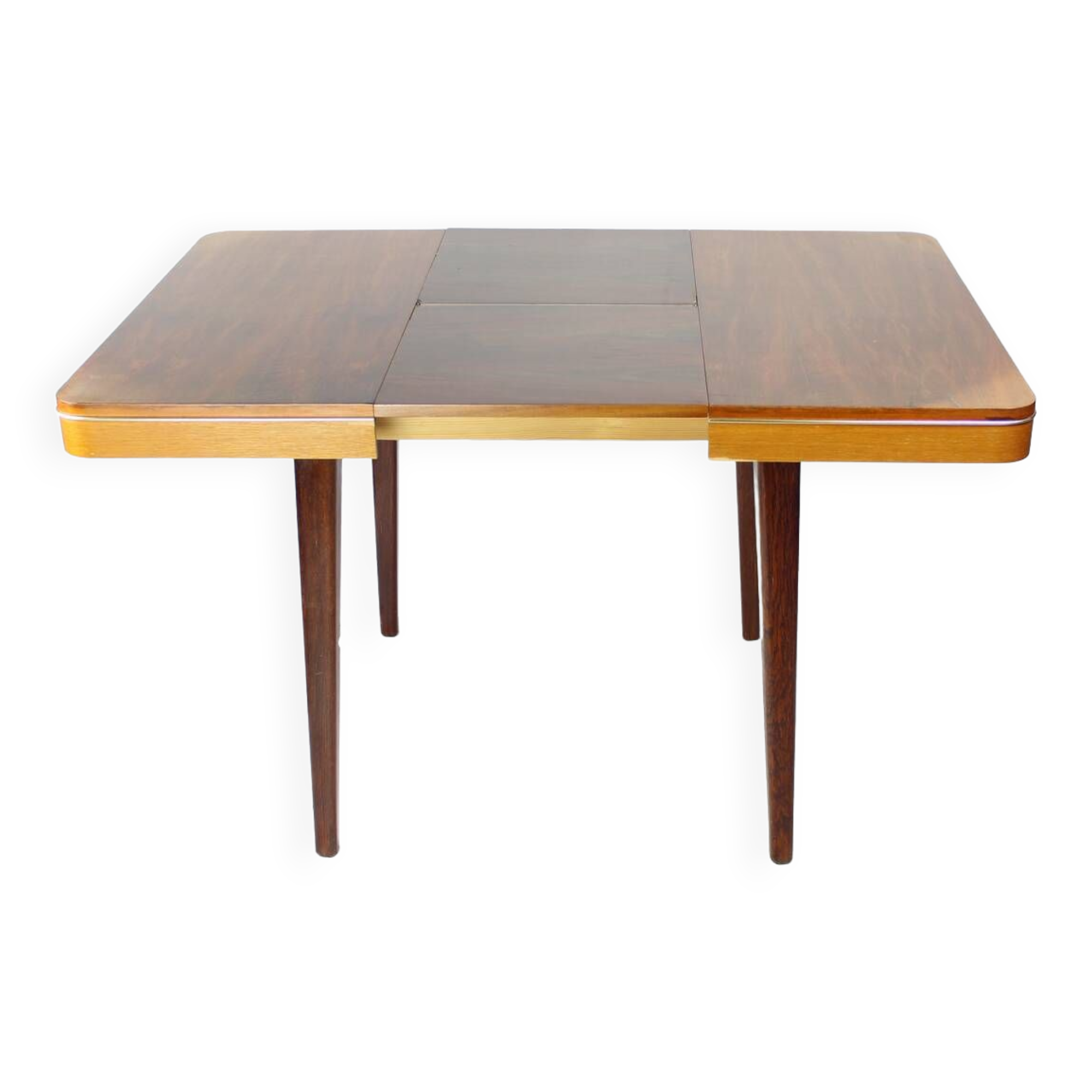 Extendable Square Dining Table In Walnut By Jitona, Czechoslovakia 1968