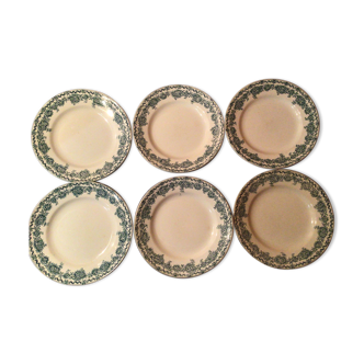 Lot of 6 flat plates iron earth st Amand silver model