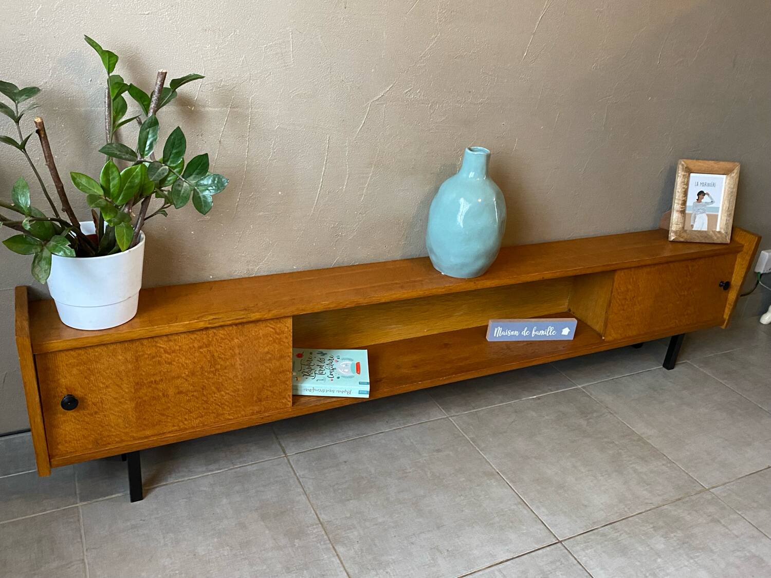 Vintage wooden sideboard from the 1960s (shallow)