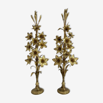 Eléments décoratifs - laiton et bronze à décor - fleurs de lys - France