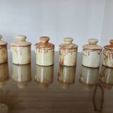Set of 6 ceramic spice jars signed FPP Vallauris, 1960