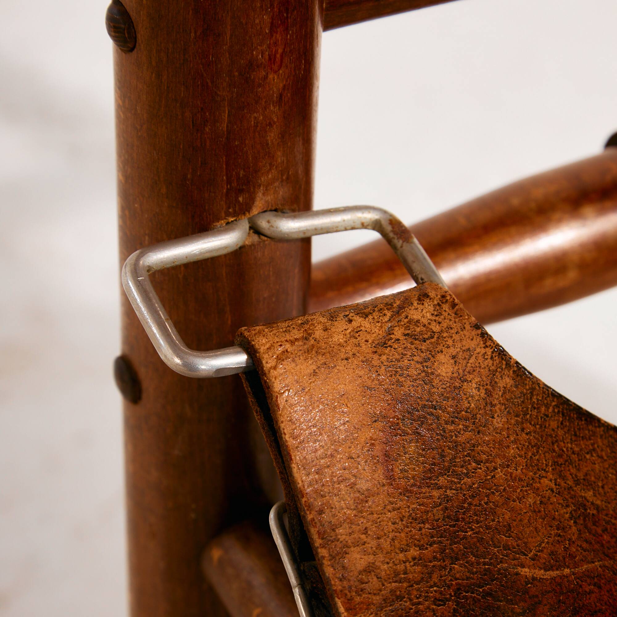 Hungarian calf leather lounge chair and ottoman, set of 2