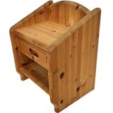 Vintage set of two pine wood bedside tables