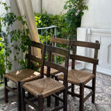Raw wood chairs set of 4