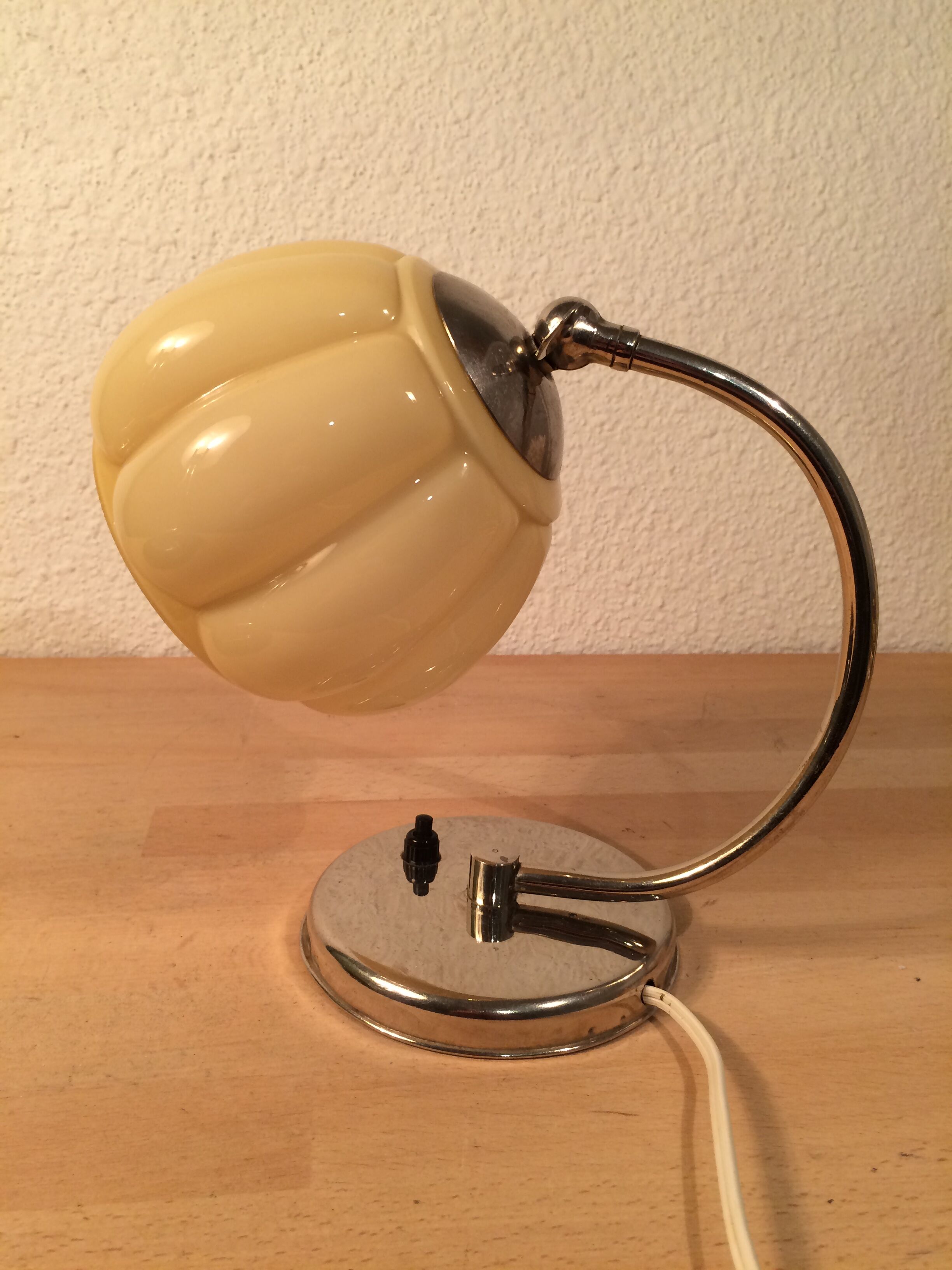 Art deco lamp molded glass and chrome, wall lamp 30s