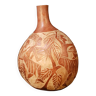 Vase in carved calabash, African decor