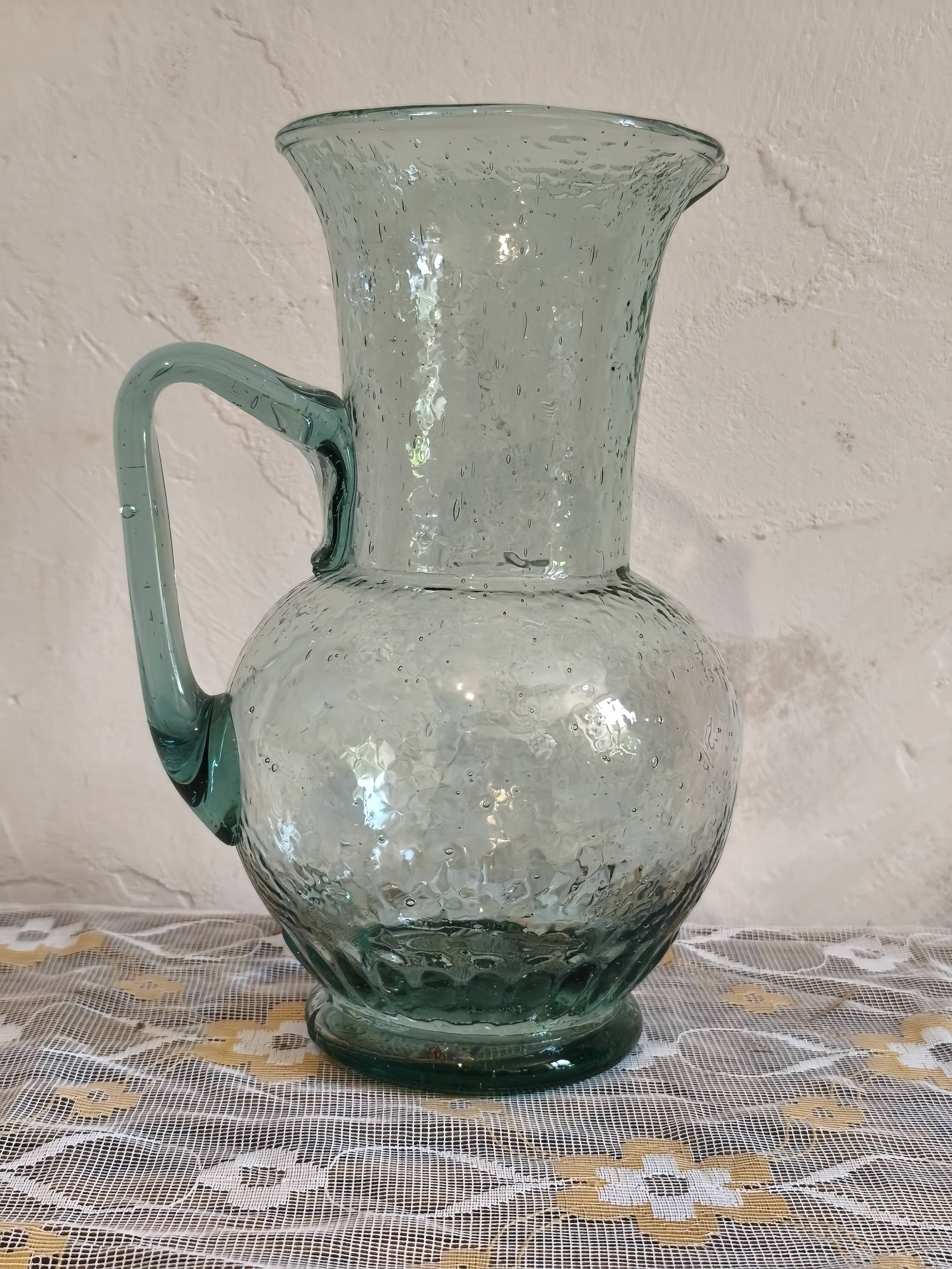 Bubble glass carafe in Biot style