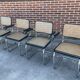 Set of 4 chairs model B64 Cesca with armrests in Black and Chrome