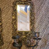 Miroir bougeoirs en bronze 18x46cm