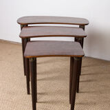 Set of 3 nesting tables "beans" danish rosewood 1960