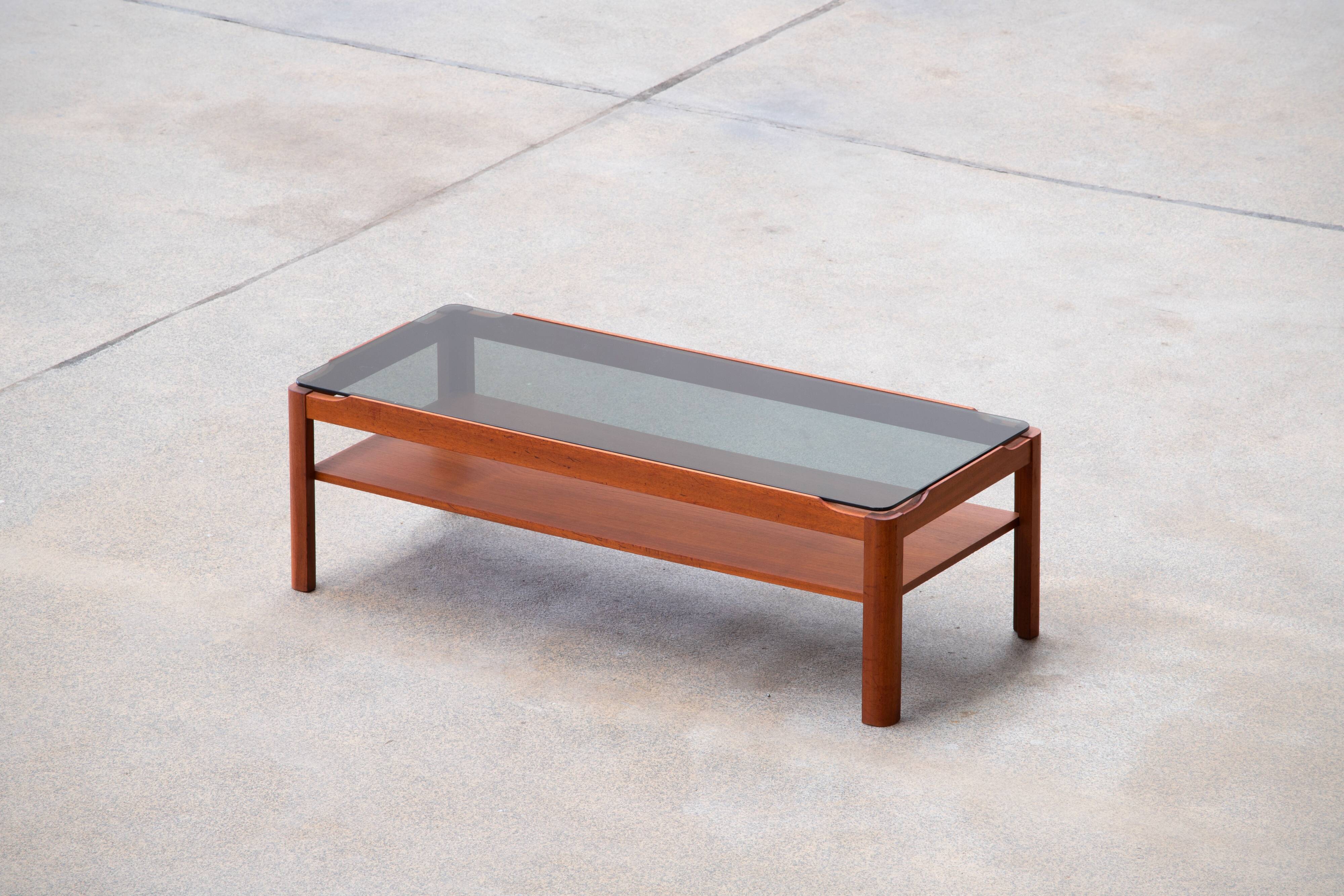 Scandinavian coffee table in teak 112cm
