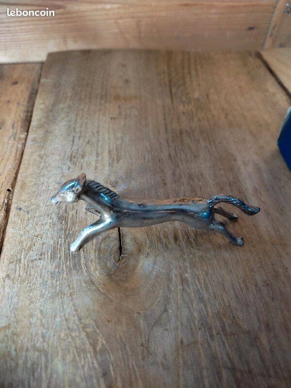 Silver metal knife holder Horses