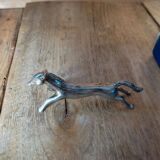 Silver metal knife holder Horses