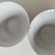 2 large vintage farm bowls in lime green and orange
