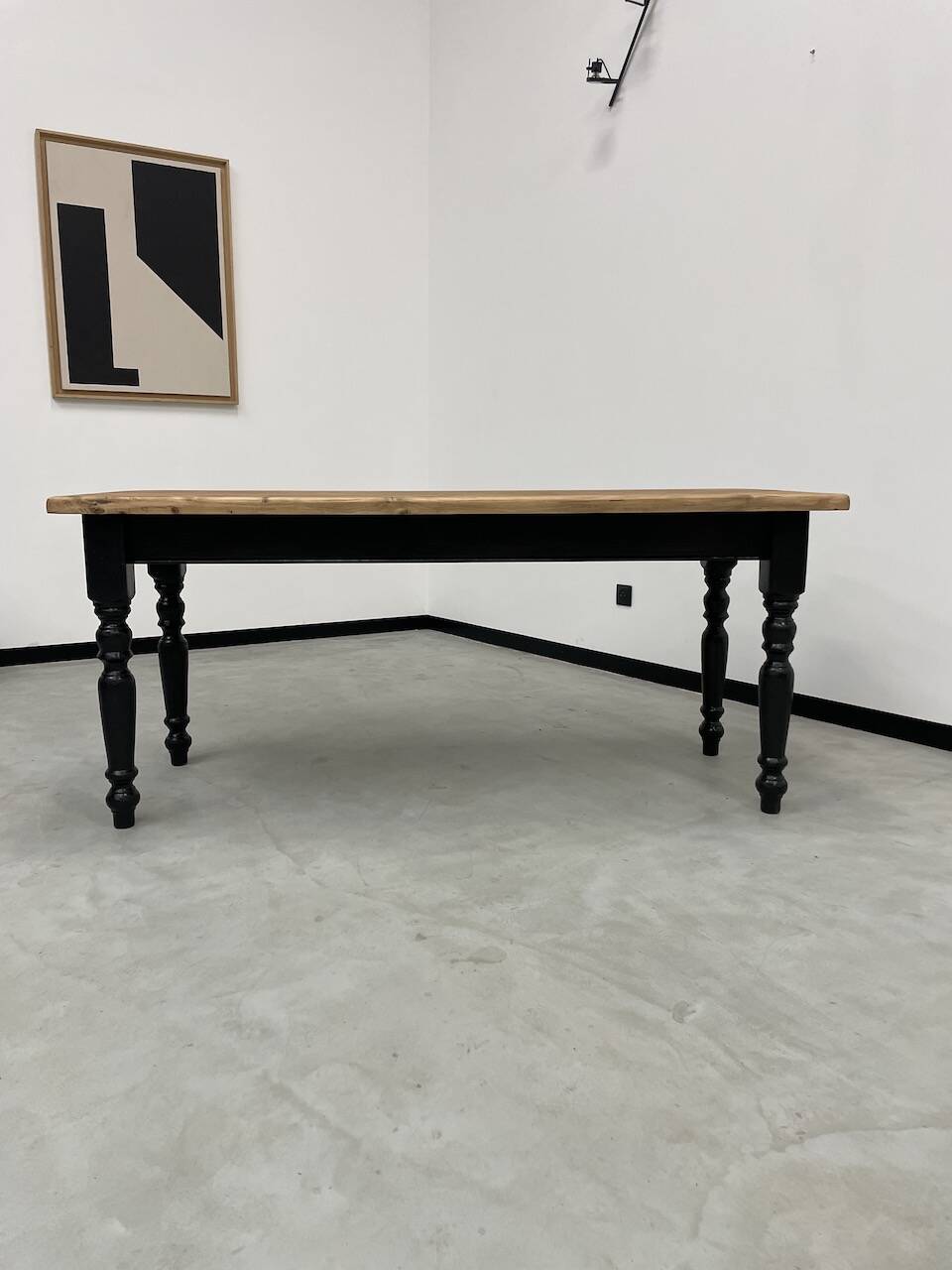 Farm table desk turned legs