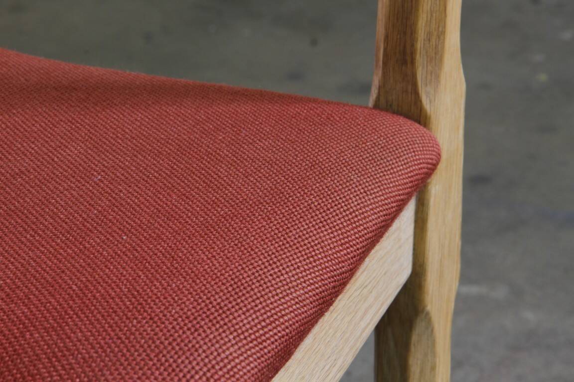 Vintage 1960s Danish Brutalist Ladderback Light Oak Chairs style of Kjærnulf