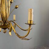 Gilded metal chandelier, Italy, circa 1950