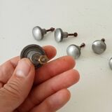 Pair of antique solid aluminium furniture handles.