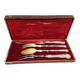 Salad serving set, silver handle, 950 Minerva, Rococo style.