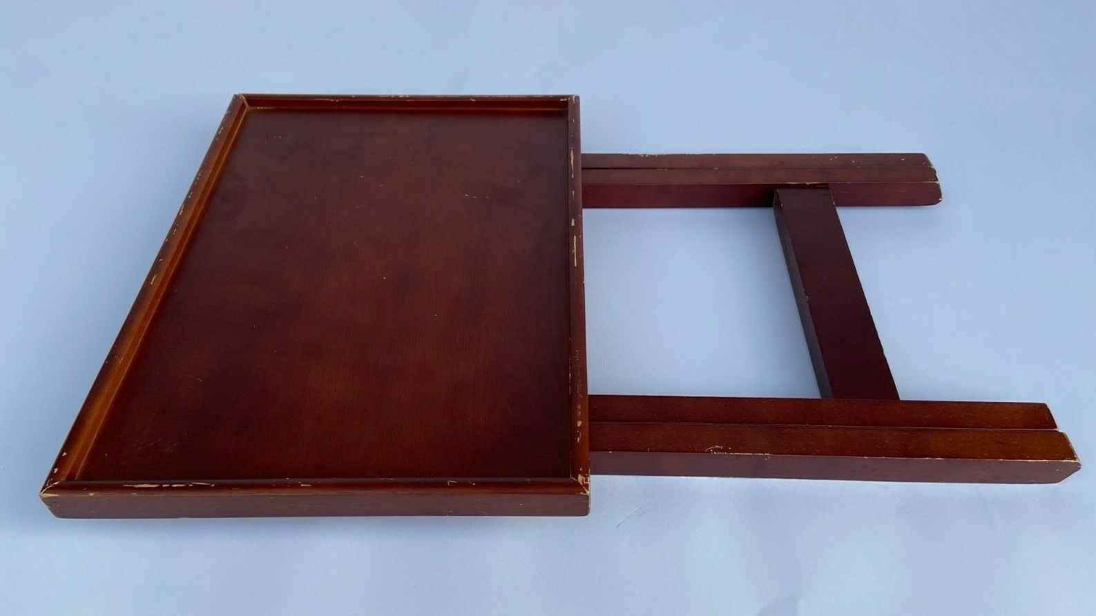 Pair of small wooden folding tables 1970