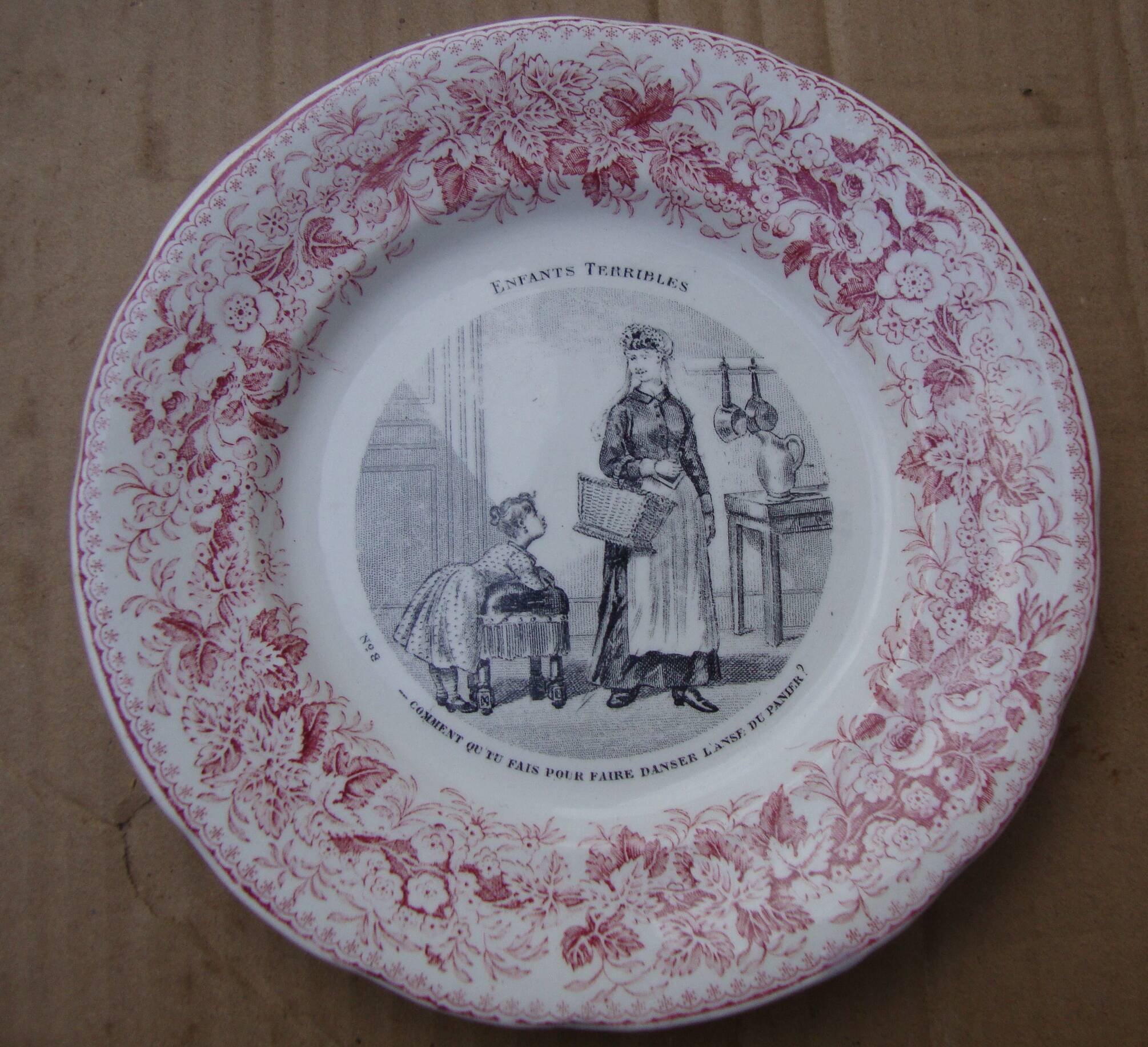 4 lm & cie creil and monteras “les enfants terribles” plates