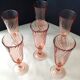 6 Champagne flutes Luminarc Model Rosaline Vintage