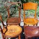 4 curved wooden bistro chairs early twentieth