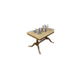 Table basse vintage en marbre et bronze