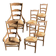 Chairs and armchairs in solid oak - seat in straw