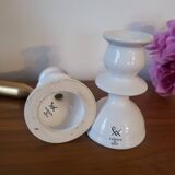 Pair of biot earthenware candlesticks