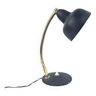 Lampe articulée en laiton et métal, vers 1950